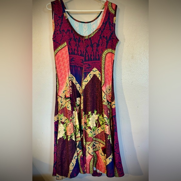 Adriana Barra Brazilian designer print dress size 42. Which is M or size 6 - Picture 3 of 6